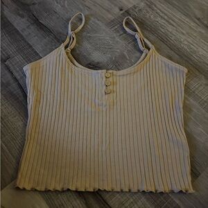 Women's American Eagle Beige Ribbed Tank Top